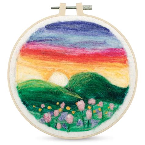 Needle Felting Kit Mountain Sunset from Needle Creations 6"/15.24 cm
